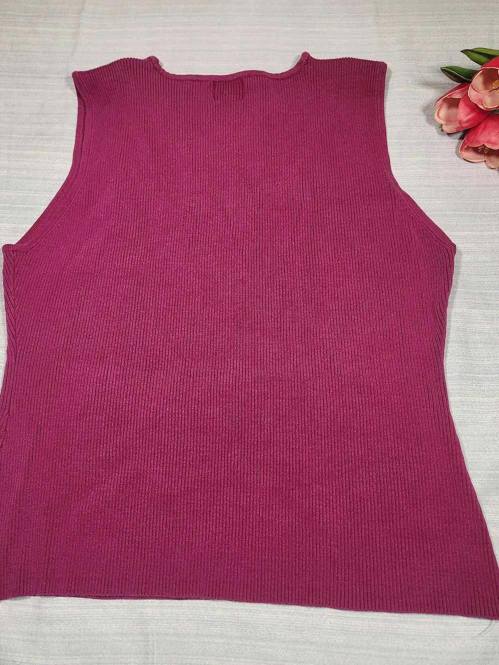 INC International Concepts Petite Silk Blend Ribbed Knit Tank Top - Sz. PL- Mage